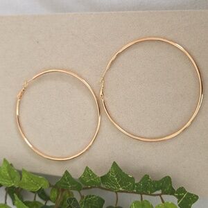 Gold Filled Rose Gold Thin Hoop Earrings